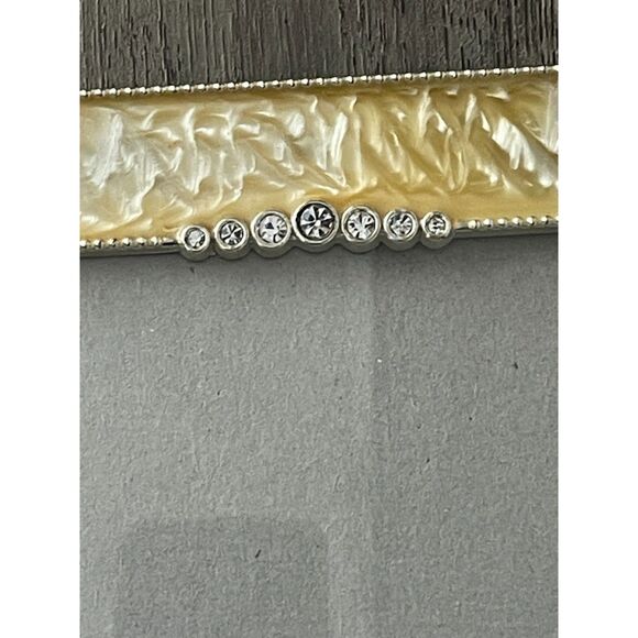 Pearl Resin 8x10 Picture Frame w/ Rhinestones Elegant Ivory Decor - Picture 2 of 7
